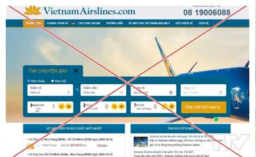 trang vietnamairslines.com thêm chữ "S" nhằm giả mạo Việt Nam Airline